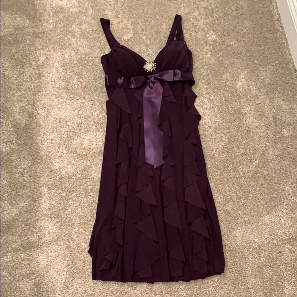 Ruffle purple midi dress